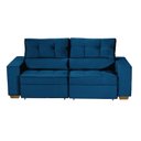 Ver imagem 3 de Sofá Baú Retrátil e Reclinável 5 Lugares 250cm Veludo Nobre La Plata Yescasa