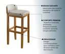 Ver imagem 5 de Kit 3 Banqueta Alta Bar Balcão Onix Sofisticada Resistente Banco Área Gourmet Pés Madeira