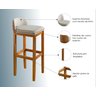 Kit 3 Banqueta Alta Bar Balcão Onix Sofisticada Resistente Banco Área Gourmet Pés Madeira - 4