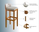 Ver imagem 4 de Kit 3 Banqueta Alta Bar Balcão Onix Sofisticada Resistente Banco Área Gourmet Pés Madeira