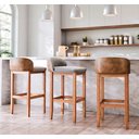 Ver imagem 1 de Kit 3 Banqueta Alta Bar Balcão Onix Sofisticada Resistente Banco Área Gourmet Pés Madeira