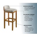 Ver imagem 5 de Kit 3 Banqueta Alta Bar Balcão Onix Sofisticada Resistente Banco Área Gourmet Pés Madeira