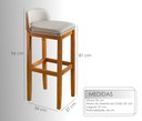 Ver mais imagens de Kit 3 Banqueta Alta Bar Balcão Onix Sofisticada Resistente Banco Área Gourmet Pés Madeira
