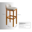 Ver mais imagens de Kit 3 Banqueta Alta Bar Balcão Onix Sofisticada Resistente Banco Área Gourmet Pés Madeira