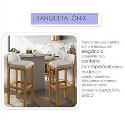 Kit 3 Banqueta Alta Bar Balcão Onix Sofisticada Resistente Banco Área Gourmet Pés Madeira - 2
