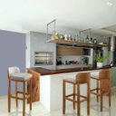 Ver imagem 3 de Kit 3 Banqueta Alta Bar Balcão Onix Sofisticada Resistente Banco Área Gourmet Pés Madeira