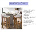 Ver imagem 2 de Kit 3 Banqueta Alta Bar Balcão Onix Sofisticada Resistente Banco Área Gourmet Pés Madeira
