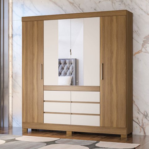 Guarda Roupa Casal 4 Portas Cadis Touch Móveis