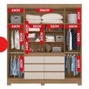 Ver imagem 4 de Guarda Roupa Casal 4 Portas Cadis Touch Móveis Marrom/Amendola/Off White