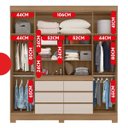 Ver imagem 4 de Guarda Roupa Casal 4 Portas Cadis Touch Móveis Marrom/Amendola/Off White