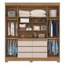 Ver imagem 6 de Guarda Roupa Casal 4 Portas Cadis Touch Móveis Marrom/Amendola/Off White