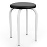 Banqueta Baixa Empilhável em Aço Maviê Sintético Preto/Branco - Mpozenato - 1