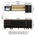 Ver imagem 4 de Armário de Cozinha Completa 235cm Preto Reims Madesa 01