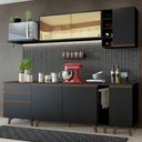 Ver imagem 1 de Armário de Cozinha Completa 235cm Preto Reims Madesa 01