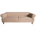 Ver imagem 1 de Sofá Chesterfield Capitone Elisabeth linho Bege 230CM