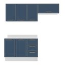 Ver imagem 4 de Cozinha Compacta 250093 3 Peças Amara Branco Azul Politorno Móveis