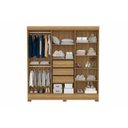 Ver imagem 2 de Guarda Roupa Casal 6 Portas 3 Gavetas Prático Móveis Marrom/Amendola