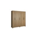 Ver imagem 3 de Guarda Roupa Casal 6 Portas 3 Gavetas Prático Móveis Marrom/Amendola