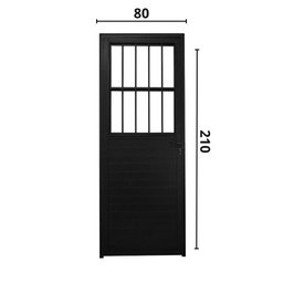 Porta Social Lambril Alumínio Preto 2.10 X 80 Lado Direito – Hale - 6