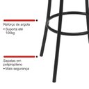 Ver imagem 7 de Kit 8 Banquetas Altas Pretas com Assento Estofado e Encosto para Bancada Cozinha Preto/Marrom