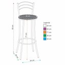 Ver imagem 3 de Kit 8 Banquetas Altas Pretas com Assento Estofado e Encosto para Bancada Cozinha Preto/Marrom