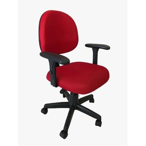 Cadeira Executiva Giratória Para Escritório Com Braço Digitador e Regulagem de Altura Space Vermelha