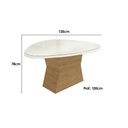 Ver imagem 3 de Mesa P/ Cozinha Tilia C/ Tampo Madeirado C/ Vidro 135x105cm Off White Vidro Off White - Kappesberg