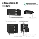 Ver imagem 4 de Armário de Cozinha Compacta 200 Cm Preto Nice Madesa 06 Xa