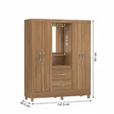 Ver imagem 3 de Guarda Roupa Solteiro 4 Portas com Espelho e Capelinha Lord Amendola