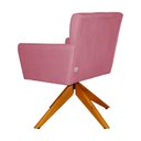 Ver imagem 4 de Poltrona Decorativa Onix Pés Giratório de Madeira Suede Rosa - DS Estofados