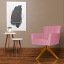 Ver imagem 3 de Poltrona Decorativa Onix Pés Giratório de Madeira Suede Rosa - DS Estofados