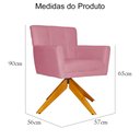 Ver imagem 5 de Poltrona Decorativa Onix Pés Giratório de Madeira Suede Rosa - DS Estofados
