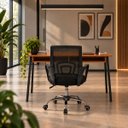 Ver imagem 2 de Mesa Escrivaninha Niara com Nicho Home Office Preto/Canela 100cm