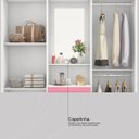 Ver imagem 7 de Guarda Roupa Solteiro 4 Portas com Espelho e Capelinha Lord Branco/Rosa