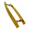 Ver imagem 1 de Puxador Portas Madeira Vidro Alumínio Curvo Dourado 60cm