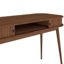 Ver imagem 5 de Escrivaninha Madeira Porta Rolltop Versátil Mesa Escritório Jari Castanho Verniz Idimex