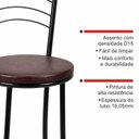Ver imagem 7 de Kit 4 Banquetas Altas Pretas com Assento Estofado e Encosto para Bancada Cozinha Preto/Marrom