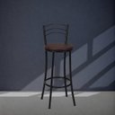 Ver imagem 5 de Kit 4 Banquetas Altas Pretas com Assento Estofado e Encosto para Bancada Cozinha Preto/Marrom