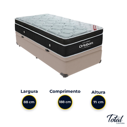 Cama Box Baú Solteiro Bege e Colchão Elegant Superpocket Molas Ensacadas Ortobom - 3
