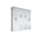 Ver imagem 1 de Guarda Roupa Casal 8 Portas e 6 Gavetas C/ Pés Liverpool Branco - Santos Andirá