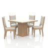 Conjunto Sala De Jantar 4 Lugares Mesa Grecia E Cadeira Paris Tecido A40  - 2