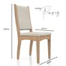 Conjunto Sala De Jantar 4 Lugares Mesa Grecia E Cadeira Paris Tecido A40  - 4