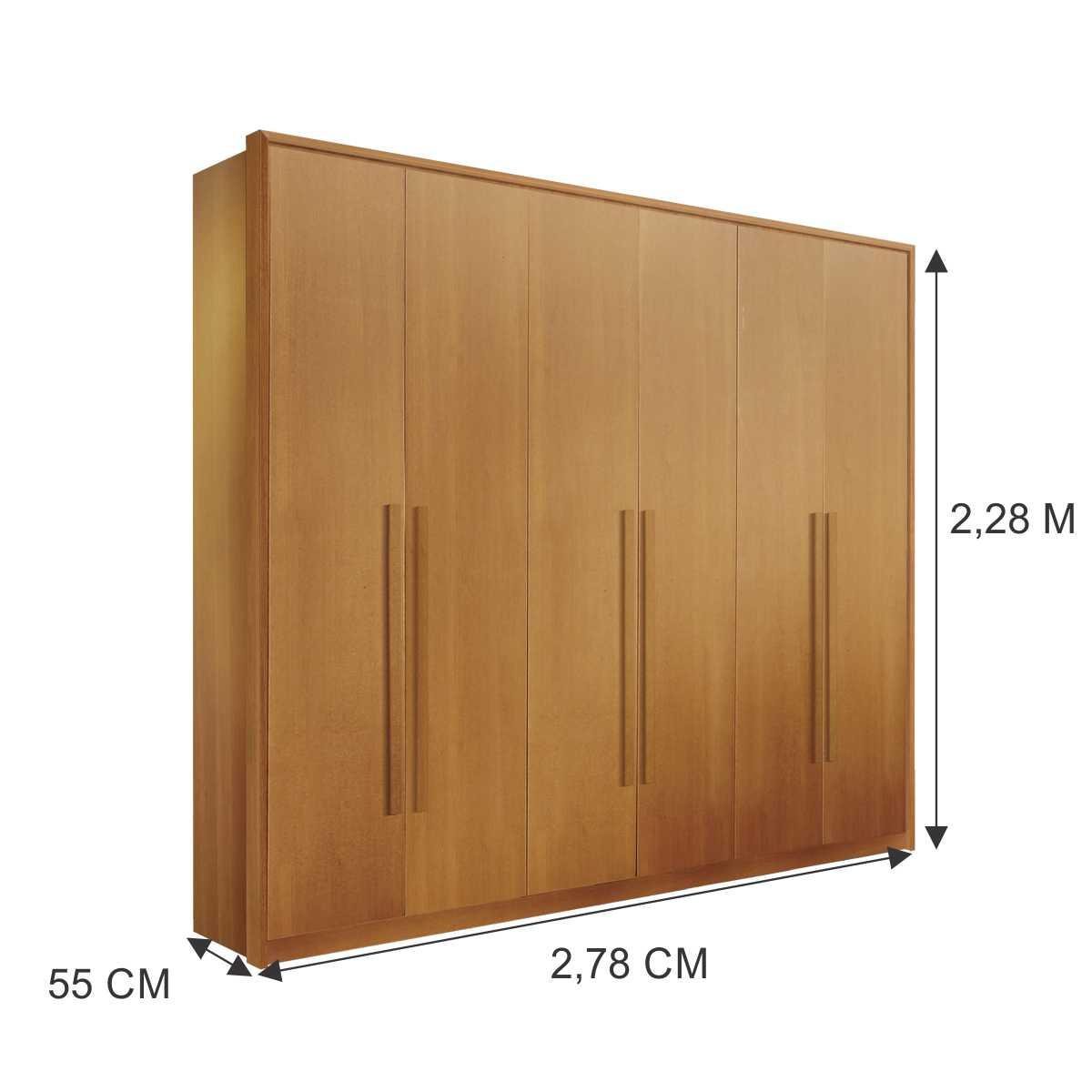 Guarda Roupa Casal 6 Portas 6 Gavetas 100% Mdf Anápolis Móveis Valverde: Cinamomo - 4