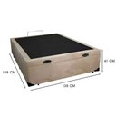 Ver imagem 2 de Cama Box Baú Casal 138 Suede Bege com Colchão Espuma D33 Marrocos 30cm