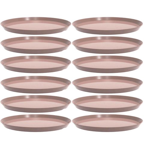 12 Bandejas Redonda 34cm Amêndoa Servir Bar Restaurante Bubble Crippa