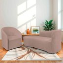 Ver imagem 2 de Kit Sofá Curvo França 160cm L.e e Poltrona Luiza Max Conforto, Elegância e Design Moderno Linho