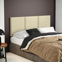 Ver mais imagens de Cabeceira Cama Box King Valência 1.95 Painel Modulado Corino Areia - LH Móveis