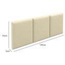 Ver imagem 5 de Cabeceira Cama Box King Valência 1.95 Painel Modulado Corino Areia - LH Móveis
