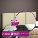 Ver imagem 6 de Cabeceira Cama Box King Valência 1.95 Painel Modulado Corino Areia - LH Móveis