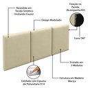 Ver imagem 4 de Cabeceira Cama Box King Valência 1.95 Painel Modulado Corino Areia - LH Móveis